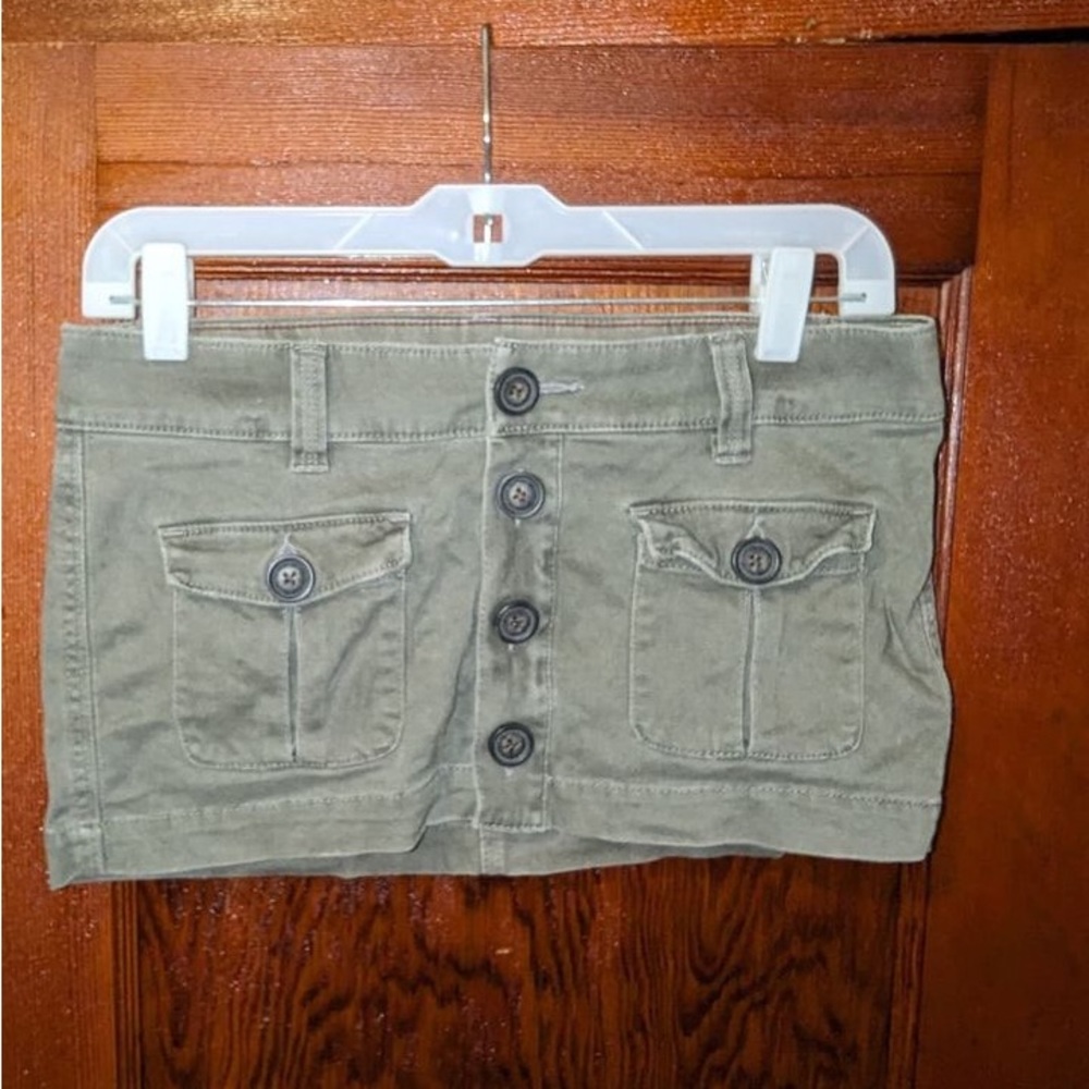 Hollister Y2K Micro Skirt Green Khaki